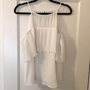White Cold Shoulder Top